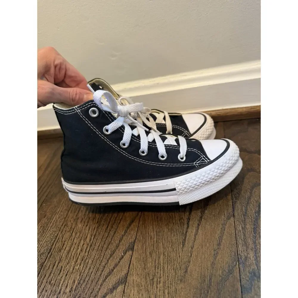Converse Chuck Taylor All Star High Top Sneakers Wedge Black Sz 1.5 Youth Unisex